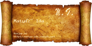 Matyé Ida névjegykártya