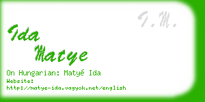 ida matye business card