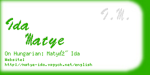 ida matye business card